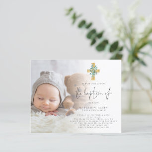Budget Foto Eucalyptus Cross Baptisme Uitnodigen