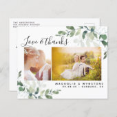 Budget Foto Eucalyptus Wedding Dank u Briefkaart (Voorkant / Achterkant)