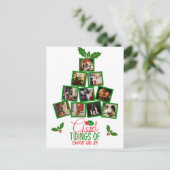 Budget foto gepersonaliseerde groene kerst briefkaart (Staand voorkant)