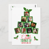 Budget foto gepersonaliseerde groene kerst briefkaart (Voorkant / Achterkant)