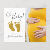 Budget Foto Gold Glitter Baby shower Uitnodiging (Voorkant)