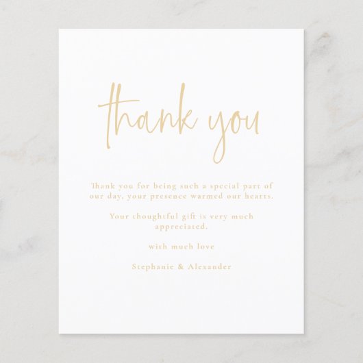 Budget Foto Gold Script Weddenschap Hartelijk dank (Voorkant)