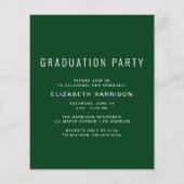 Budget Foto Green Graduparty Uitnodiging (Achterkant)