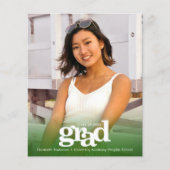 Budget foto groen afstuderen modern invitatie (Voorkant)