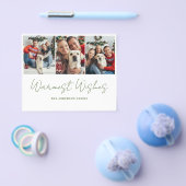 Budget Foto Groen Script Christmas Kaart (Enkel)