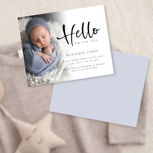Budget Foto Hallo Boy Blue Birth Aankondiging
