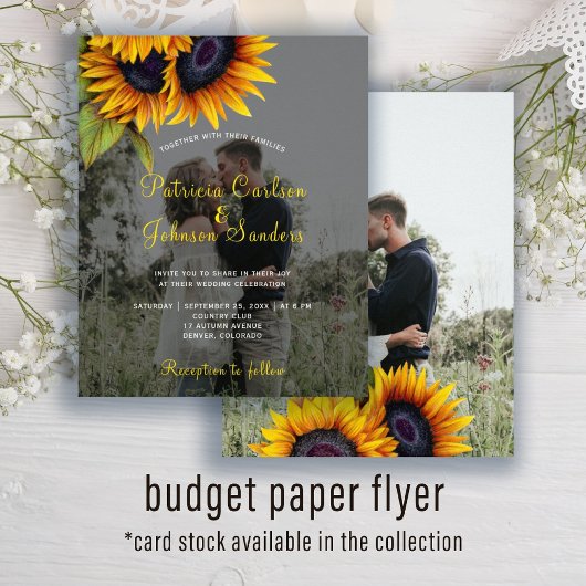 Budget foto herfst florale bruiloft uitnodiging flyer