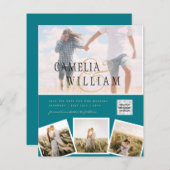 BUDGET Foto Huwelijksuitnodiging Bewaar Datum QR C (Voorkant / Achterkant)