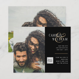 Budget Foto Huwelijksuitnodiging Bewaar Datum QR C