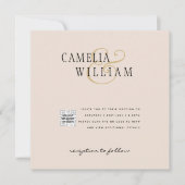 Budget Foto Huwelijksuitnodigingen Champagne Crème (Voorkant)