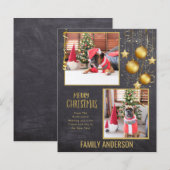 BUDGET FOTO Kerst- of feestdagenkaart Gouden tekst (Voorkant / Achterkant)