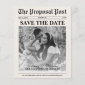 Budget Foto Krant Bruiloft Save The Date (Voorkant)