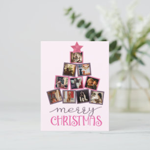 Budget foto Merry Christmas Pink Christmas Briefkaart