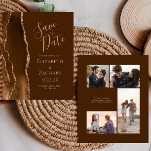 Budget Foto Mocha Goud Agaat Bruin Save the Date