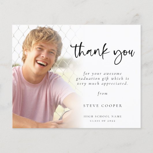 Budget Foto modern script Afstuderen Dank u (Voorkant)