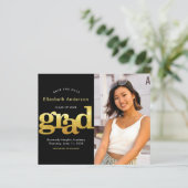 Budget Foto Opslaan Datum Zwart Goud Afstuderen Ui (Staand voorkant)