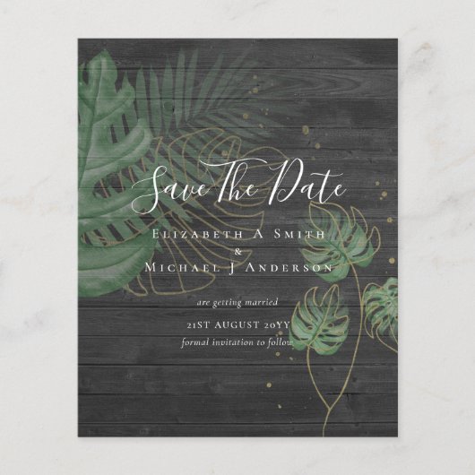 BUDGET Foto OPSLAGDATA Tropische Bladeren Goud (Voorkant)