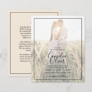 BUDGET Foto-overlay BEIGE Huwelijksuitnodiging