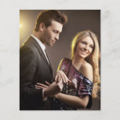 Budget foto overlay gouden trouw uitnodiging (Achterkant)