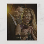 Budget foto overlay gouden trouw uitnodiging (Voorkant)