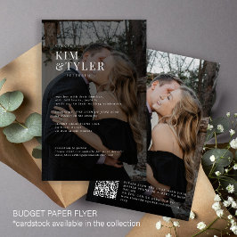 Budget foto overlay QR code bruiloft uitnodiging Flyer