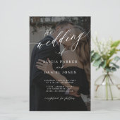 Budget foto overlay QR CODE trouwuitnodiging (Staand voorkant)