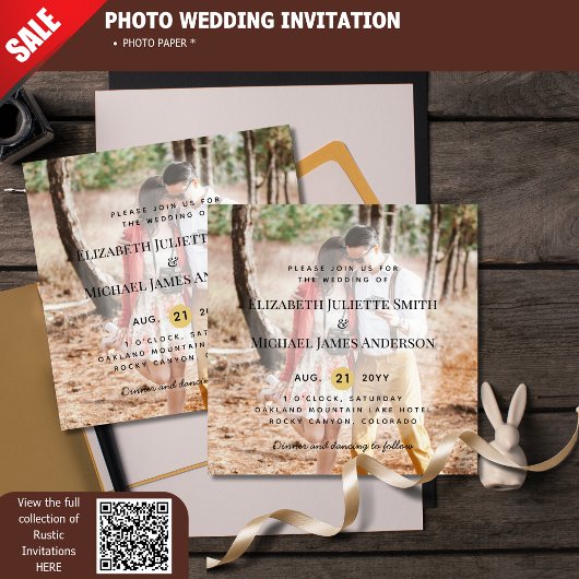 Budget FOTO - OVERLAY Wedding Invite Modern Foto Afdruk