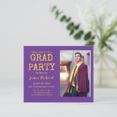 Budget Foto Paars en Gold Graduparty (Staand voorkant)
