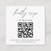 Budget foto QR-code minimalistisch RSVP-huwelijk Informatiekaartje (Voorkant)
