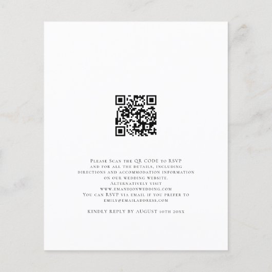 Budget Foto QR Code Script Aangepast huwelijk uitn (Achterkant)