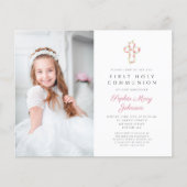 Budget Foto Roze Bloemenkruis Eerste Communie (Voorkant)