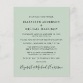 Budget Foto Sage Green Wedding Reception nodigt ui (Achterkant)