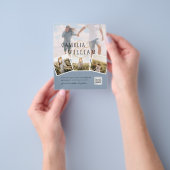 BUDGET FOTO Save the Date DustBlue QR Code Flyer (Hand)