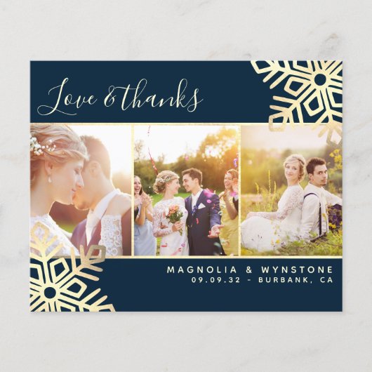 Budget Foto Snowflake Weddenschap Hartelijk dank (Voorkant)