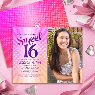 Budget foto Sweet 16 Roze Sinaasappel Gradient Inv