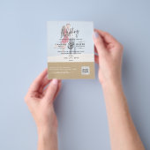 BUDGET FOTO TROUWEN QR SCANCODE UITNODIGINGEN FLYER (Hand)