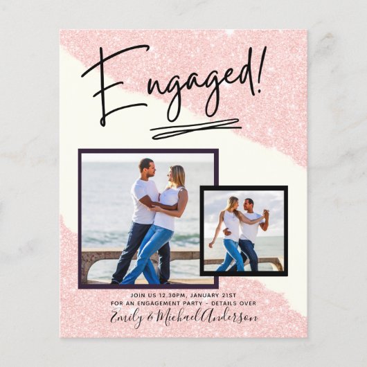 BUDGET FOTO UITNODIGING VOOR VERLOVING SCRIPT FLYER (Voorkant)