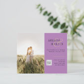 BUDGET FOTO WEDING INVITATION Paars Berry (Staand voorkant)