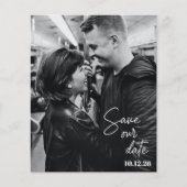 Budget Foto Zwarte Script Moderne Save The Date (Voorkant)