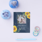 BUDGET Fotobesparingsdatum of Trouwkaart Zonnebloe Flyer (Enkel)