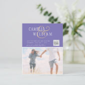 BUDGET Fotobruiloft Uitnodiging Opslagdatum QR-cod (Staand voorkant)