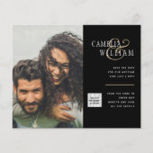 Budget Fotobruiloft Uitnodiging Opslagdatum QR-cod (Voorkant)