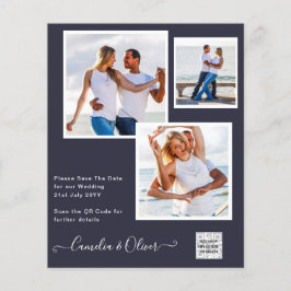 BUDGET Fotobruiloft Uitnodiging Opslagdatum QR-cod Flyer