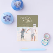 BUDGET Fotobruiloft Uitnodiging Opslagdatum QR-cod Flyer (Enkel)