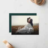 Budget Fotoscript bruiloft Hartelijk dank Notitiekaartje (Voorkant / Achterkant in situ)