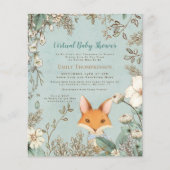 Budget Fox Boy Virtual Baby shower Invitation (Voorkant)