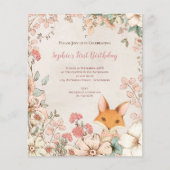 Budget Fox Floral Feuilles 1er anniversaire fille (Devant)