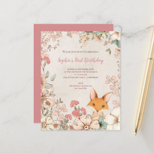 Budget Fox Floral Feuilles 1er anniversaire fille