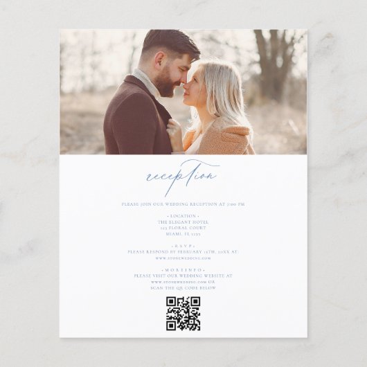 Budget  Franse Foto QR Code Bruiloft (Achterkant)