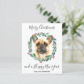Budget French Buldog Chien Merry Christmas Carte p (Debout devant)